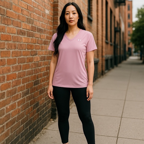 Under Armour HeatGear V-Neck Active Tee Women’s 2XL Pink Plus Size - Picture 8 of 13